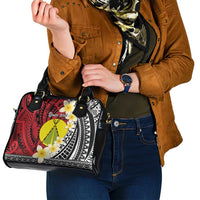 Sigave Chiefdom Wallis and Futuna Personalized Shoulder Handbag Frangipani Flowers Polynesian Pattern