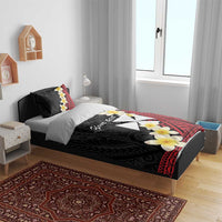 Uvea Chiefdom Wallis and Futuna Personalized Bedding Set Frangipani Flowers Polynesian Pattern