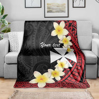 Uvea Chiefdom Wallis and Futuna Personalized Blanket Frangipani Flowers Polynesian Pattern LT9 - Polynesian Pride