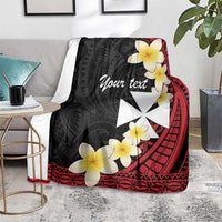 Uvea Chiefdom Wallis and Futuna Personalized Blanket Frangipani Flowers Polynesian Pattern LT9 - Polynesian Pride