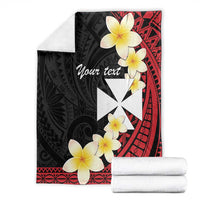 Uvea Chiefdom Wallis and Futuna Personalized Blanket Frangipani Flowers Polynesian Pattern LT9 - Polynesian Pride