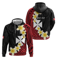 Uvea Chiefdom Wallis and Futuna Personalized Hoodie Frangipani Flowers Polynesian Pattern