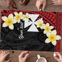 Uvea Chiefdom Wallis and Futuna Personalized Puzzle Frangipani Flowers Polynesian Pattern LT9 - Polynesian Pride