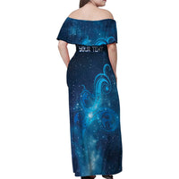 New Zealand Nurses RN Personalised Family Matching Off Shoulder Maxi Dress and Hawaiian Shirt Galaxy Stethoscope Maori Motif LT9 - Polynesian Pride