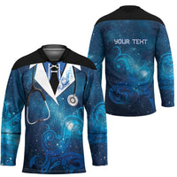 New Zealand Nurses RN Personalised Hockey Jersey Galaxy Stethoscope Maori Motif