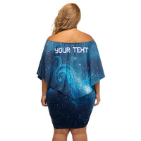 New Zealand Nurses RN Personalised Off Shoulder Short Dress Galaxy Stethoscope Maori Motif