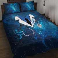 New Zealand Nurses RN Quilt Bed Set Galaxy Stethoscope Maori Motif