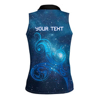 New Zealand Nurses RN Personalised Women Sleeveless Polo Shirt Galaxy Stethoscope Maori Motif LT9 - Polynesian Pride
