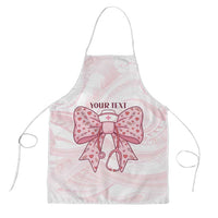 New Zealand Nurses RN Personalised Apron Pink Stethoscope Coquette Bow Maori Motif