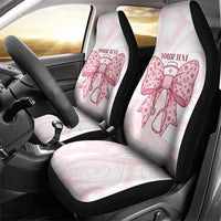 New Zealand Nurses RN Personalised Car Seat Cover Pink Stethoscope Coquette Bow Maori Motif LT9 - Polynesian Pride