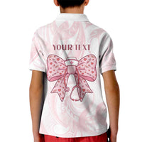 New Zealand Nurses RN Personalised Kid Polo Shirt Pink Stethoscope Coquette Bow Maori Motif LT9 - Polynesian Pride
