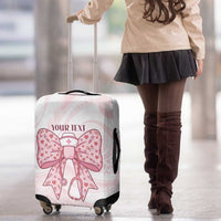 New Zealand Nurses RN Personalised Luggage Cover Pink Stethoscope Coquette Bow Maori Motif LT9 - Polynesian Pride