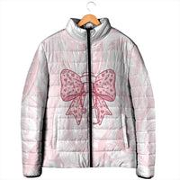 New Zealand Nurses RN Personalised Padded Jacket Pink Stethoscope Coquette Bow Maori Motif