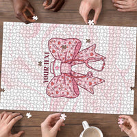 New Zealand Nurses RN Personalised Puzzle Pink Stethoscope Coquette Bow Maori Motif