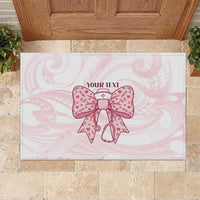 New Zealand Nurses RN Personalised Rubber Doormat Pink Stethoscope Coquette Bow Maori Motif