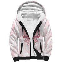 New Zealand Nurses RN Personalised Sherpa Hoodie Pink Stethoscope Coquette Bow Maori Motif LT9 Unisex Pink - Polynesian Pride
