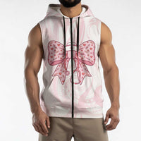 New Zealand Nurses RN Personalised Sleeveless Zip Hoodie Pink Stethoscope Coquette Bow Maori Motif LT9 - Polynesian Pride
