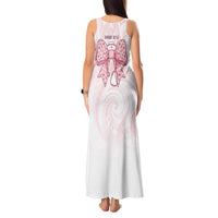 New Zealand Nurses RN Personalised Tank Maxi Dress Pink Stethoscope Coquette Bow Maori Motif LT9 - Polynesian Pride