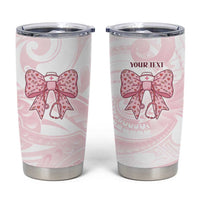 New Zealand Nurses RN Personalised Tumbler Cup Pink Stethoscope Coquette Bow Maori Motif LT9 Pink - Polynesian Pride