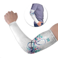 New Zealand Nurses RN Personalised Arm Sleeves Stethoscope Floral Maori Motif