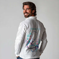 New Zealand Nurses RN Personalised Long Sleeve Polo Shirt Stethoscope Floral Maori Motif LT9 - Polynesian Pride