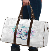 New Zealand Nurses RN Personalised Travel Bag Stethoscope Floral Maori Motif