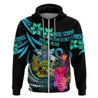 Custom Solomon Islands Hoodie Happy Independence Day LT9 Zip Hoodie Blue - Polynesian Pride