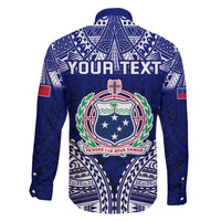 Personalised Samoa Coat Of Arms Family Matching Off The Shoulder Long Sleeve Dress and Hawaiian Shirt With Polynesian Pattern Version LT9 - Polynesian Pride