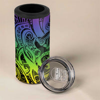 Polynesian Tribal Plumeria 4 in 1 Can Cooler Tumbler with Hawaii Kanaka Maoli Reggae Version LT9 - Polynesian Pride