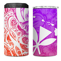 Polynesian Tribal Plumeria 4 in 1 Can Cooler Tumbler with Hawaii Kanaka Maoli Purple Gradient Version LT9 One Size: 16 oz Purple Gradient - Polynesian Pride