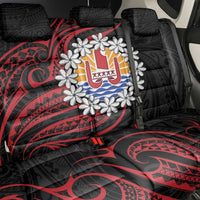 Tahitian Coat Of Arm and Tiare Flower Back Car Seat Cover Polynesian Tribal Tattoo LT9 - Polynesian Pride
