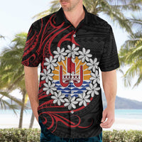 Tahitian Coat Of Arm and Tiare Flower Hawaiian Shirt Polynesian Tribal Tattoo LT9 - Polynesian Pride
