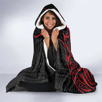 Tahitian Coat Of Arm and Tiare Flower Hooded Blanket Polynesian Tribal Tattoo LT9 - Polynesian Pride