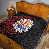 Tahitian Coat Of Arm and Tiare Flower Quilt Polynesian Tribal Tattoo LT9 - Polynesian Pride