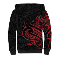 Tahitian Coat Of Arm and Tiare Flower Sherpa Hoodie Polynesian Tribal Tattoo LT9 - Polynesian Pride
