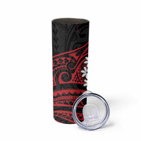 Tahitian Coat Of Arm and Tiare Flower Skinny Tumbler Polynesian Tribal Tattoo LT9 - Polynesian Pride