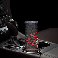 Tahitian Coat Of Arm and Tiare Flower Skinny Tumbler Polynesian Tribal Tattoo LT9 - Polynesian Pride