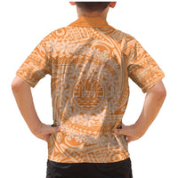 Tahitian Tiare Flower Family Matching Mermaid Dress and Hawaiian Shirt Gold Polynesian Pattern LT9 - Polynesian Pride