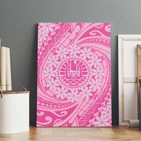 Tahitian Tiare Flower Canvas Wall Art Pink Polynesian Pattern