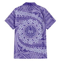Tahitian Tiare Flower Family Matching Summer Maxi Dress and Hawaiian Shirt Violet Polynesian Pattern LT9 - Polynesian Pride