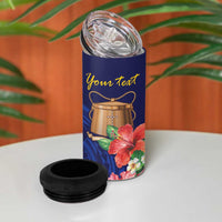 Personalised Tokelau Tropical Hibiscus 4 in 1 Can Cooler Tumbler With Polynesian Plumeria Tattoo LT9 - Polynesian Pride