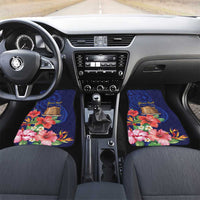 Personalised Tokelau Tropical Hibiscus Car Mats With Polynesian Plumeria Tattoo