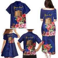 Personalised Tokelau Tropical Hibiscus Family Matching Puletasi and Hawaiian Shirt With Polynesian Plumeria Tattoo LT9 - Polynesian Pride
