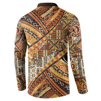 Hawaiian Style Tapa Button Sweatshirt Vintage Seamless Pattern - Polynesian Pride