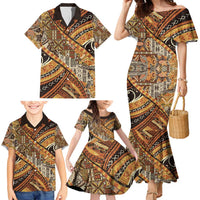 Hawaiian Style Tapa Family Matching Mermaid Dress and Hawaiian Shirt Vintage Seamless Pattern LT9 - Polynesian Pride