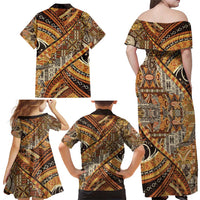 Hawaiian Style Tapa Family Matching Off Shoulder Maxi Dress and Hawaiian Shirt Vintage Seamless Pattern LT9 - Polynesian Pride