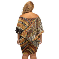 Hawaiian Style Tapa Family Matching Off Shoulder Short Dress and Hawaiian Shirt Vintage Seamless Pattern LT9 - Polynesian Pride