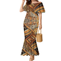 Hawaiian Style Tapa Mermaid Dress Vintage Seamless Pattern - Polynesian Pride