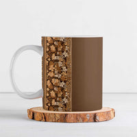 Hawaiian Tribal Elements Hibiscus Ceramic Mug Gold Pattern - Polynesian Pride