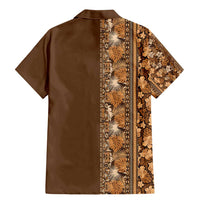 Hawaiian Tribal Elements Hibiscus Family Matching Mermaid Dress and Hawaiian Shirt Gold Pattern LT9 - Polynesian Pride